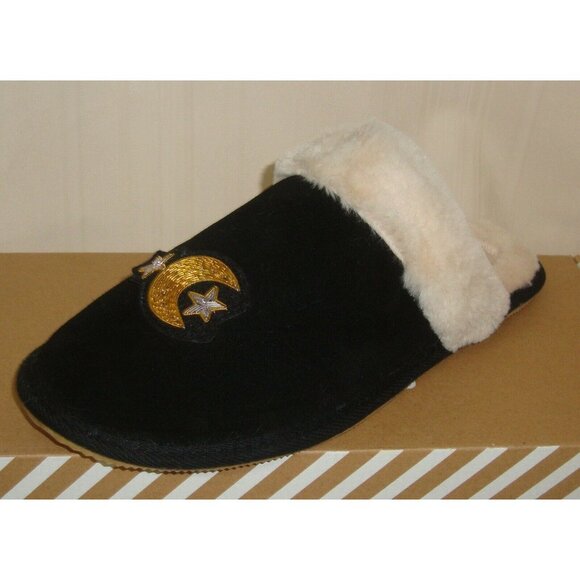 Soludos  Anthropologie Black CELESTIAL Cozy Slip on Slippers Women's Size 6 NIB - Picture 2 of 5